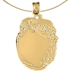 Sterling Silver Handcut Engraveable Plate Pendant (Rhodium or Yellow Gold-plated)