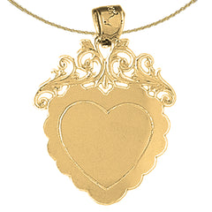Sterling Silver Handcut Engraveable Plate Pendant (Rhodium or Yellow Gold-plated)