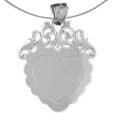 Sterling Silver Handcut Engraveable Plate Pendant (Rhodium or Yellow Gold-plated)