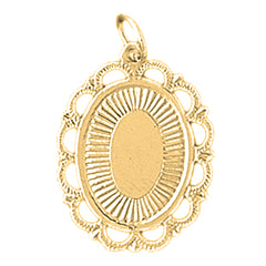 Yellow Gold-plated Silver Handcut Engraveable Plate Pendant