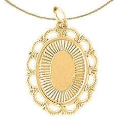 Sterling Silver Handcut Engraveable Plate Pendant (Rhodium or Yellow Gold-plated)