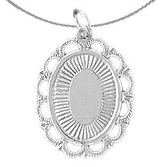 Sterling Silver Handcut Engraveable Plate Pendant (Rhodium or Yellow Gold-plated)