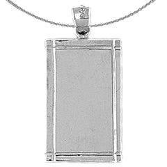 Sterling Silver Handcut Engraveable Plate Pendant (Rhodium or Yellow Gold-plated)