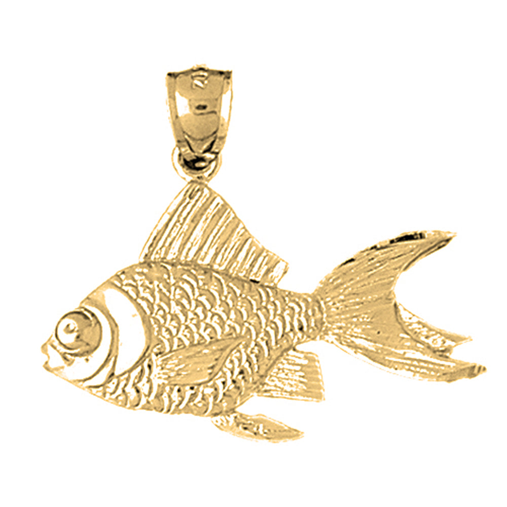 Yellow Gold-plated Silver Goldfish Pendant