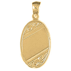 Yellow Gold-plated Silver Handcut Engraveable Plate Pendant