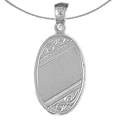 Sterling Silver Handcut Engraveable Plate Pendant (Rhodium or Yellow Gold-plated)