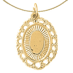 Sterling Silver Handcut Engraveable Plate Pendant (Rhodium or Yellow Gold-plated)