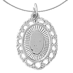 Sterling Silver Handcut Engraveable Plate Pendant (Rhodium or Yellow Gold-plated)
