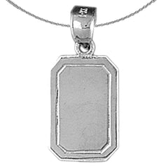 Handgeschnittener, gravierbarer Plattenanhänger aus Sterlingsilber (rhodiniert oder gelbvergoldet)