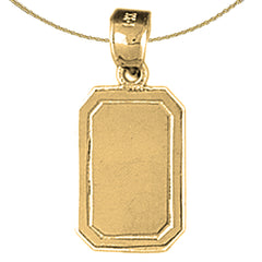 Handgeschnittener, gravierbarer Plattenanhänger aus Sterlingsilber (rhodiniert oder gelbvergoldet)