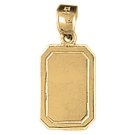 14K or 18K Gold Hand-cut Engravable Plate Pendant