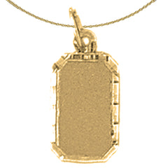 Sterling Silver Handcut Engraveable Plate Pendant (Rhodium or Yellow Gold-plated)