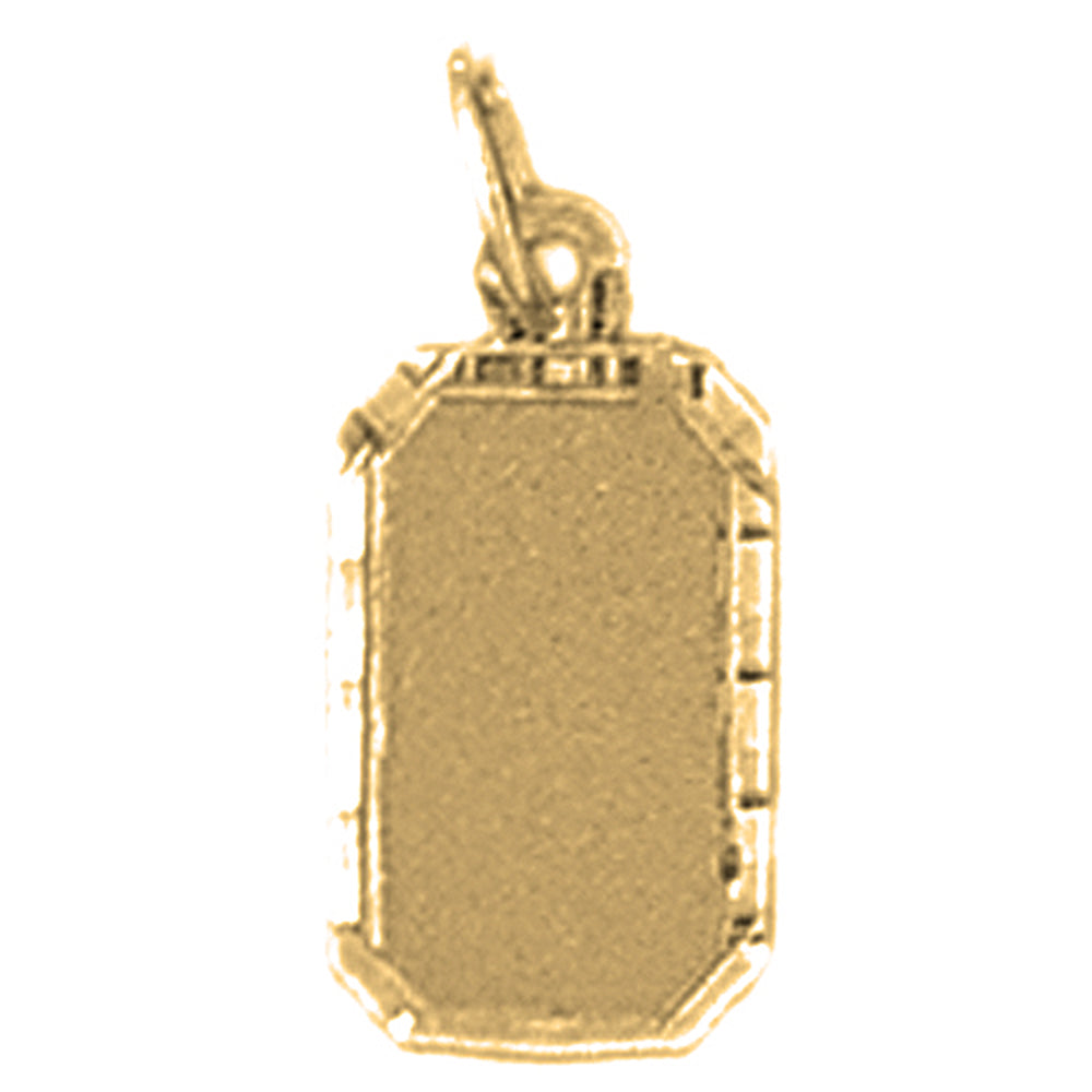 Yellow Gold-plated Silver Handcut Engraveable Plate Pendant