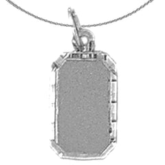 Sterling Silver Handcut Engraveable Plate Pendant (Rhodium or Yellow Gold-plated)