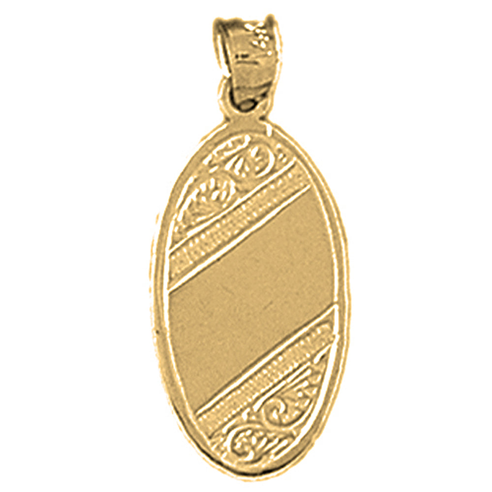 Yellow Gold-plated Silver Handcut Engraveable Plate Pendant