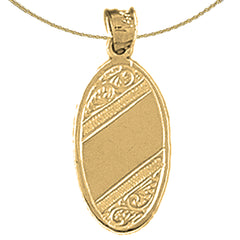 Handgeschnittener, gravierbarer Plattenanhänger aus Sterlingsilber (rhodiniert oder gelbvergoldet)