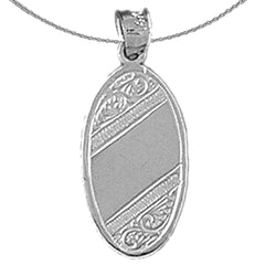 Handgeschnittener, gravierbarer Plattenanhänger aus Sterlingsilber (rhodiniert oder gelbvergoldet)