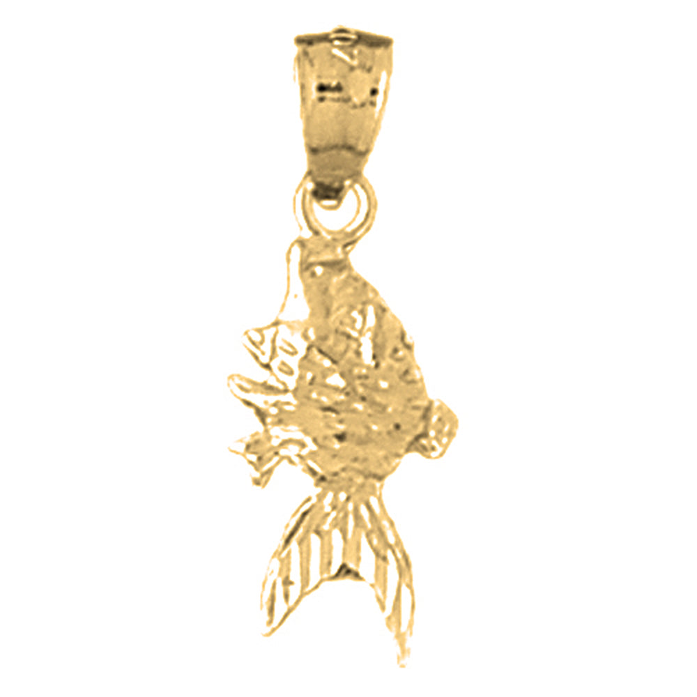 Yellow Gold-plated Silver Goldfish Pendant