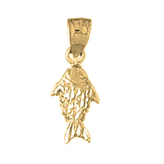 Yellow Gold-plated Silver Halibut Pendant