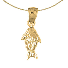 Sterling Silver Halibut Pendant (Rhodium or Yellow Gold-plated)
