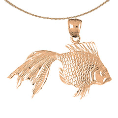 10K, 14K or 18K Gold Fantail Goldfish Pendant