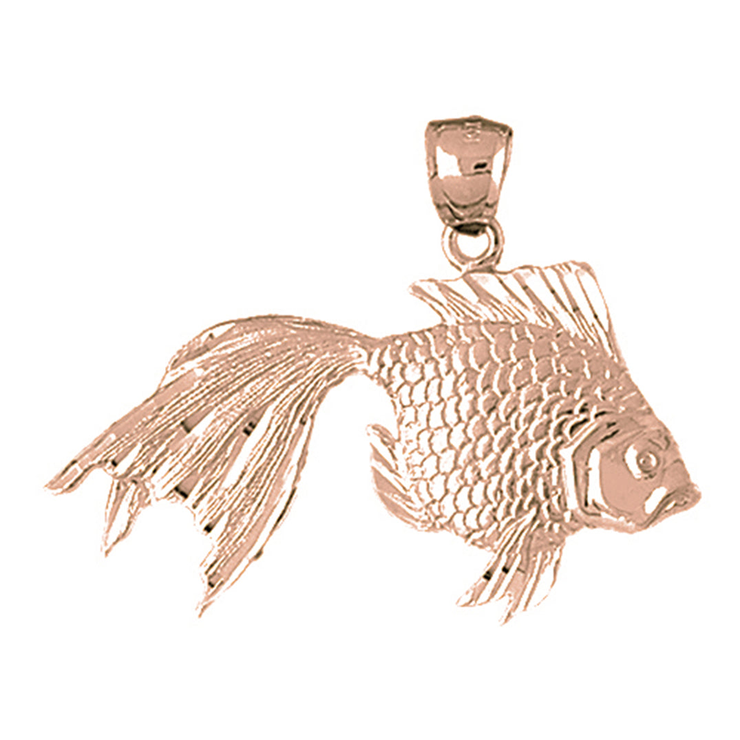 10K, 14K or 18K Gold Halibut Pendant