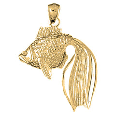 Yellow Gold-plated Silver Halibut Pendant