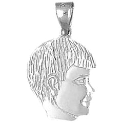 Sterling Silver Boy Head Pendant