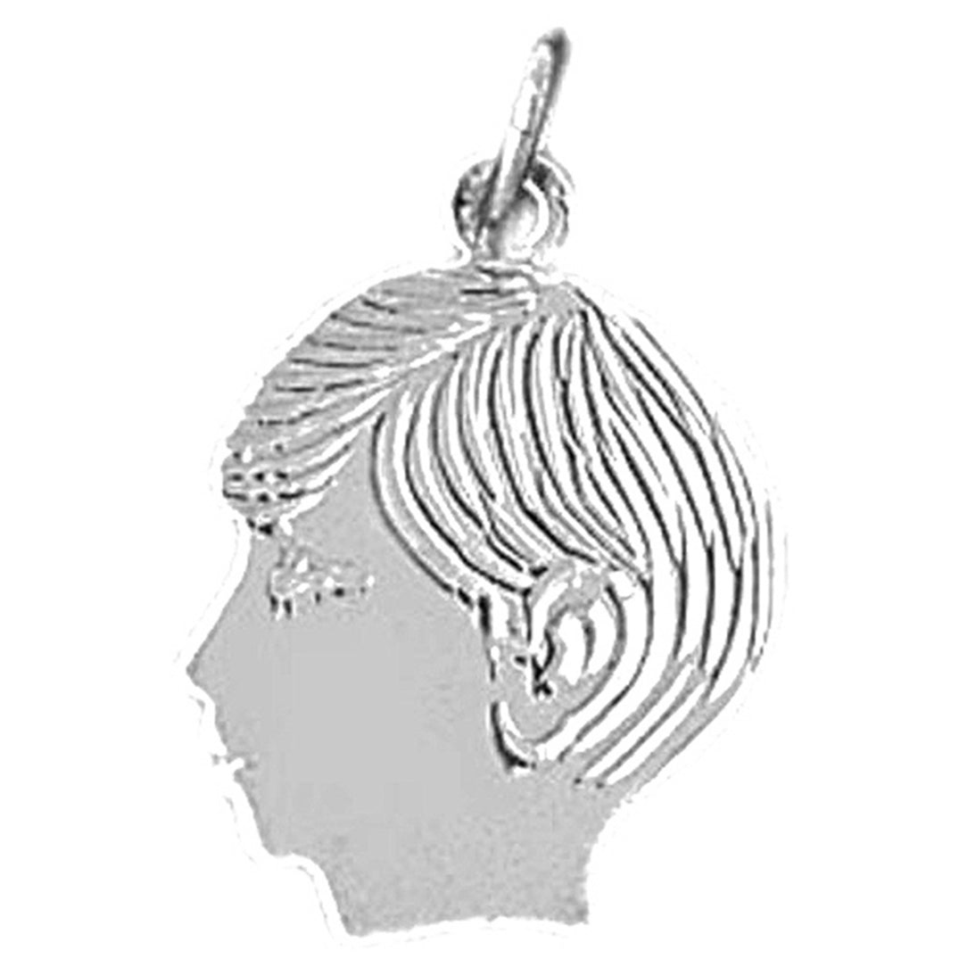 Sterling Silver Boy Head Pendant