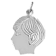 Sterling Silver Boy Head Pendant