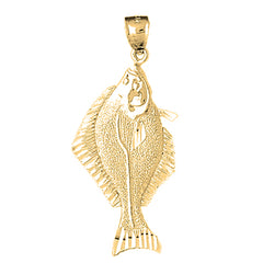 Yellow Gold-plated Silver Halibut Pendant