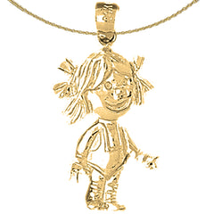 Colgante de niña en plata de ley (bañado en rodio o oro amarillo)