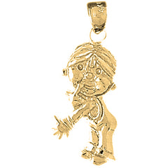 Yellow Gold-plated Silver Boy Pendant