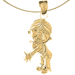 Sterling Silver Boy Pendant (Rhodium or Yellow Gold-plated)