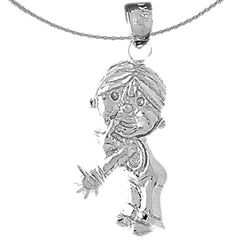 Sterling Silver Boy Pendant (Rhodium or Yellow Gold-plated)