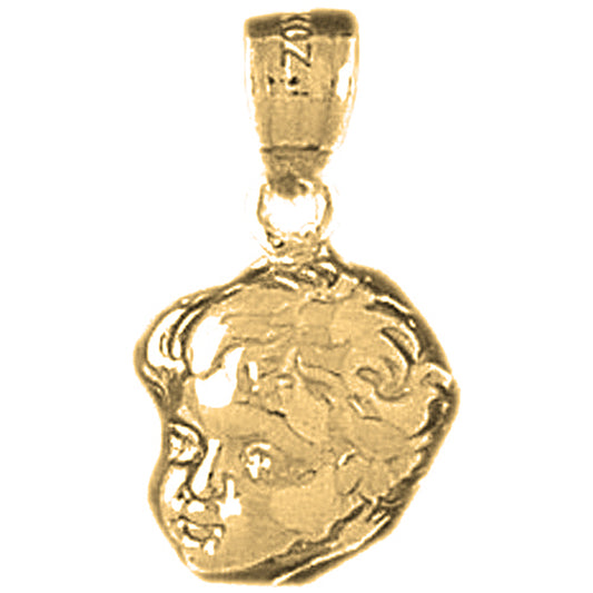 Yellow Gold-plated Silver Boy Head Pendant