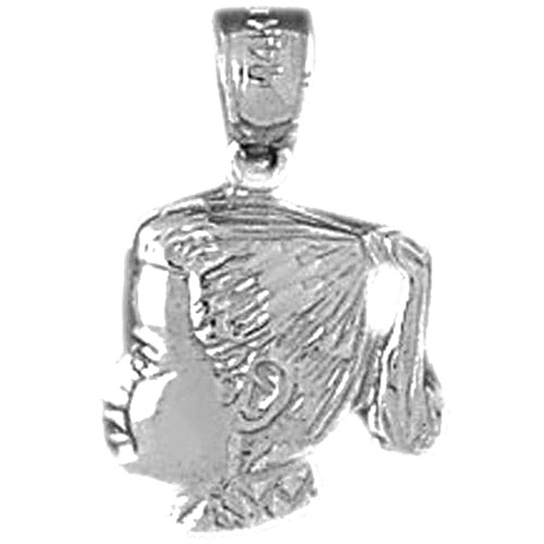 Sterling Silver Girl Head Pendant