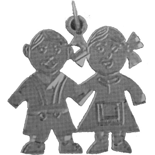 Sterling Silver Boy And Girl Pendant