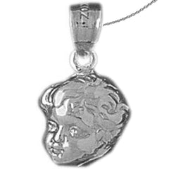 Sterling Silver Boy Pendant (Rhodium or Yellow Gold-plated)