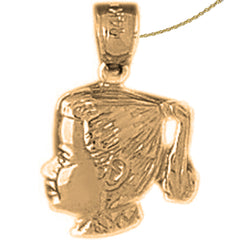 Colgante de niña en plata de ley (bañado en rodio o oro amarillo)