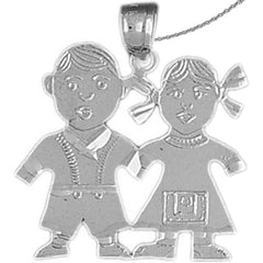 Sterling Silver Boy Pendant (Rhodium or Yellow Gold-plated)