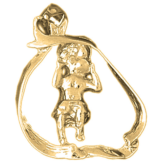 Yellow Gold-plated Silver 3D Baby Pendants