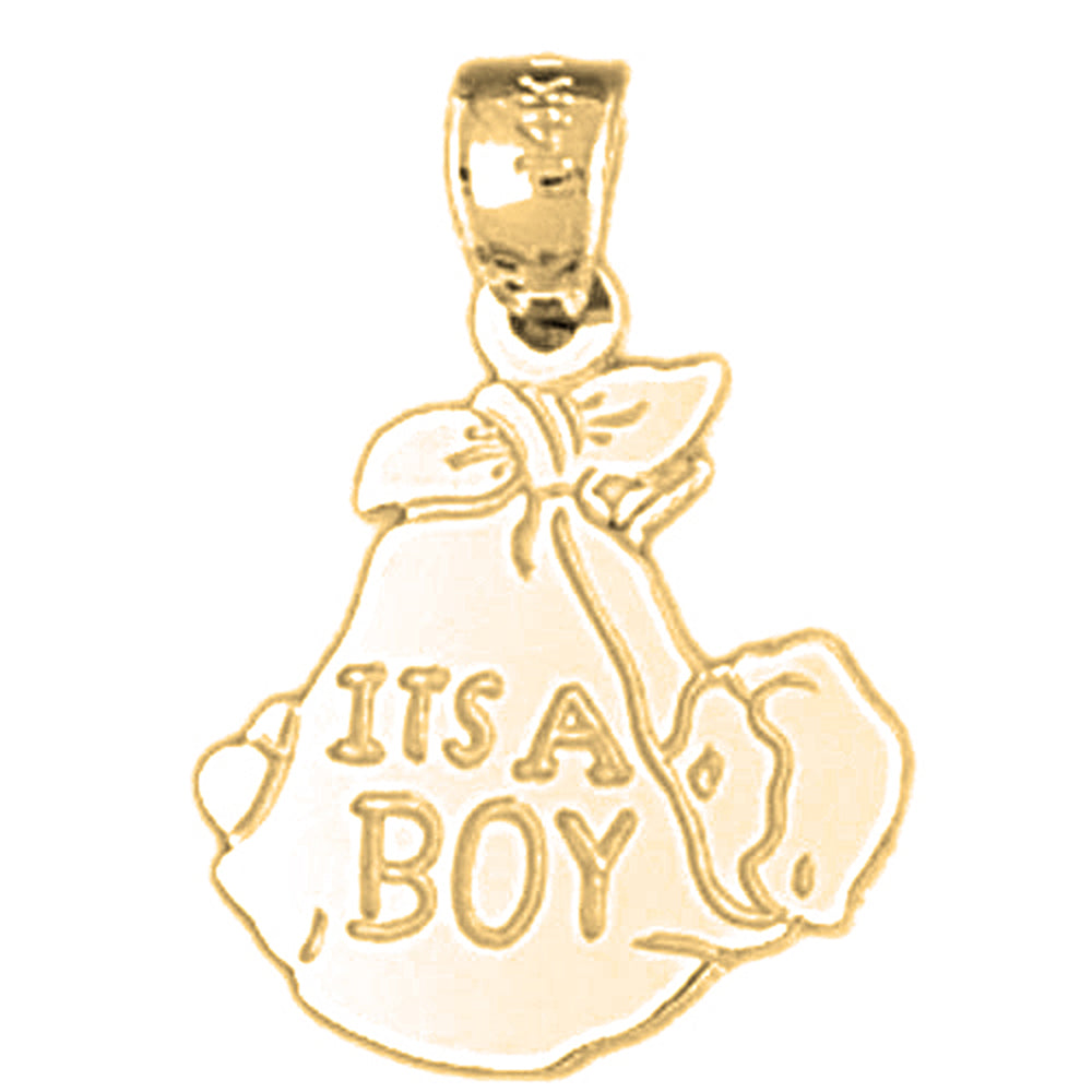Yellow Gold-plated Silver It's A Boy Pendants