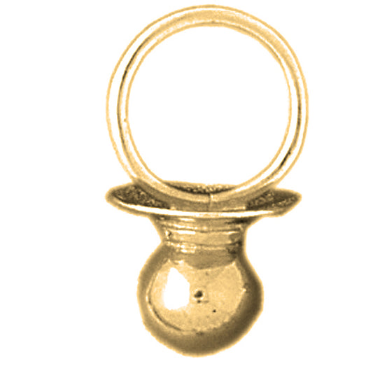 Yellow Gold-plated Silver 3D Pacifier Pendants