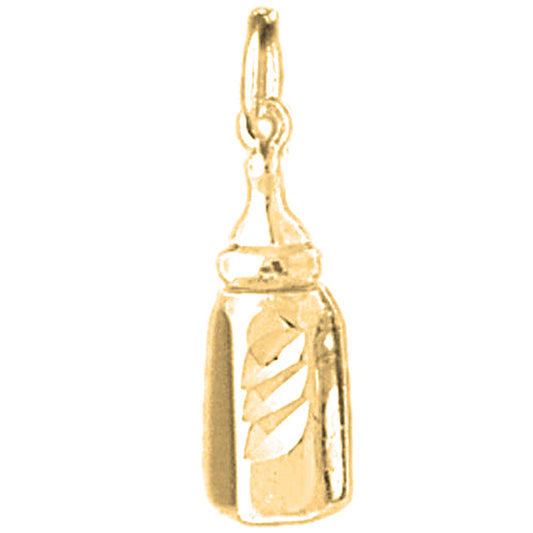 Yellow Gold-plated Silver Baby Bottle Pendants