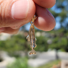 Sterling Silver Salmon Pendant (Rhodium or Yellow Gold-plated)