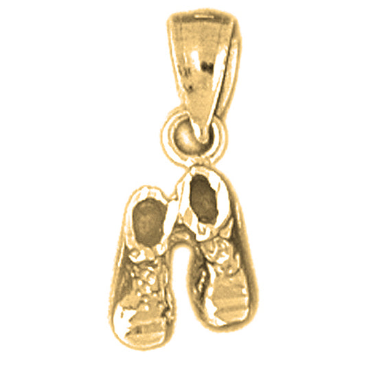 Yellow Gold-plated Silver Baby Booties, Shoe Pendants