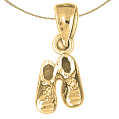 Sterling Silver Baby Booties, Shoe Pendants (Rhodium or Yellow Gold-plated)