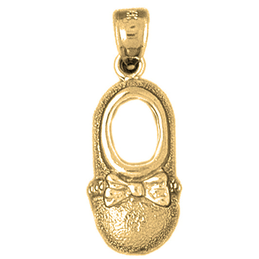 Yellow Gold-plated Silver Baby Booty, Shoe Pendants