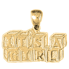 Yellow Gold-plated Silver It's A Girl Pendants